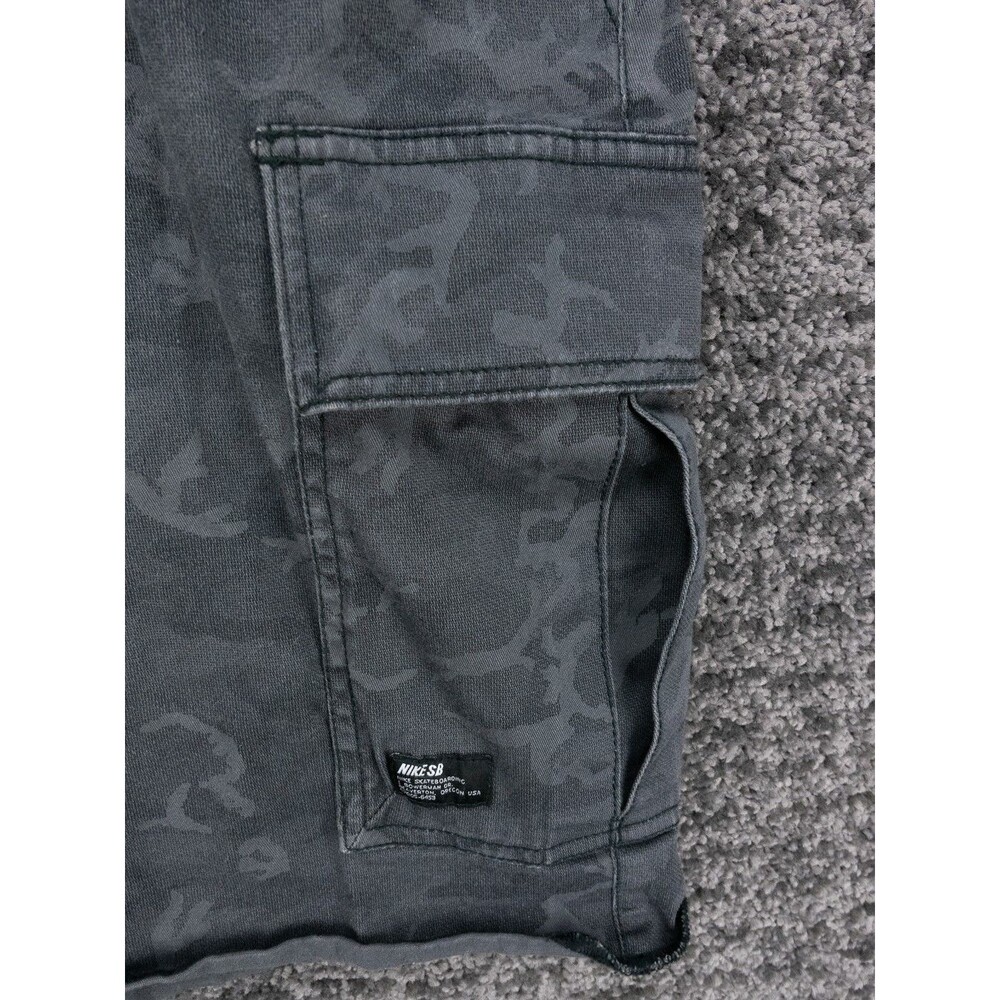 Nike SB Shorts Mens 36 Gray Camo Cargo Stretch Canvas Skateboard Army Outdoor - Picture 6 of 15